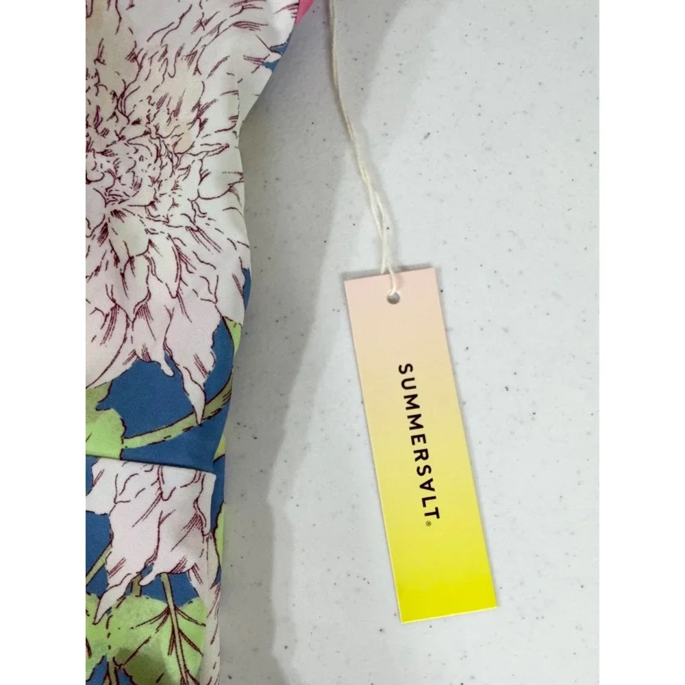 summersalt Blue Floral One-Shoulder One-Piece Swimsuit - Picture 4 of 6